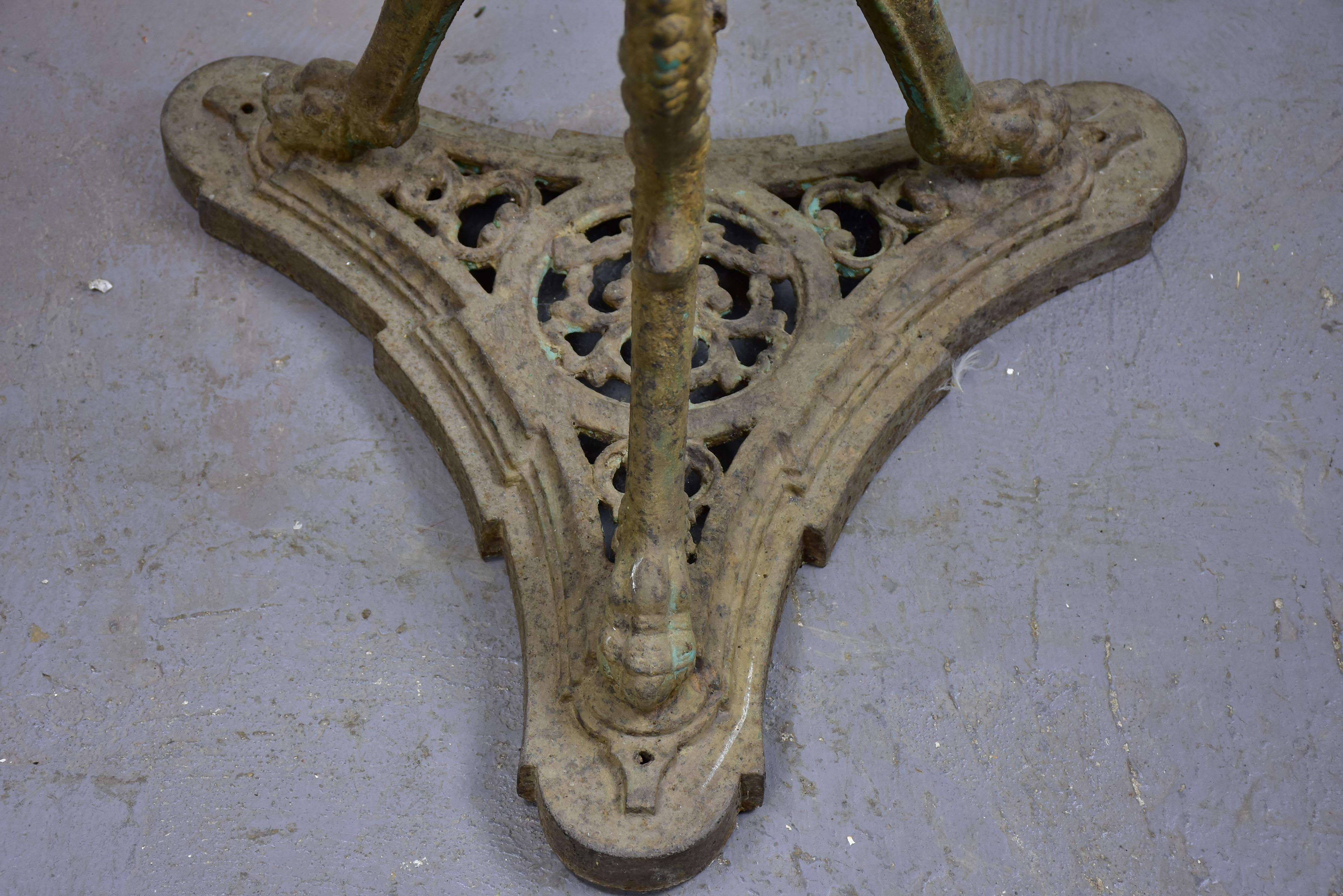 Antique French garden table with marble top