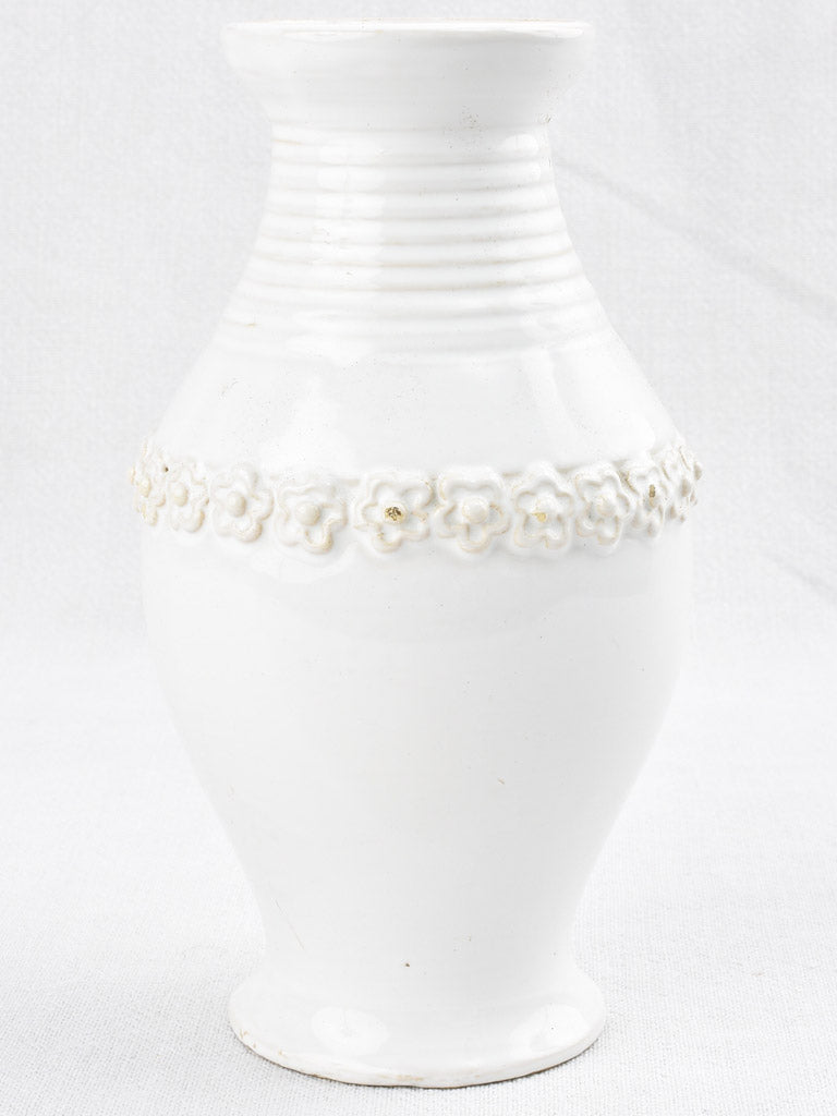 Antique White Ceramic Vase by Tessier