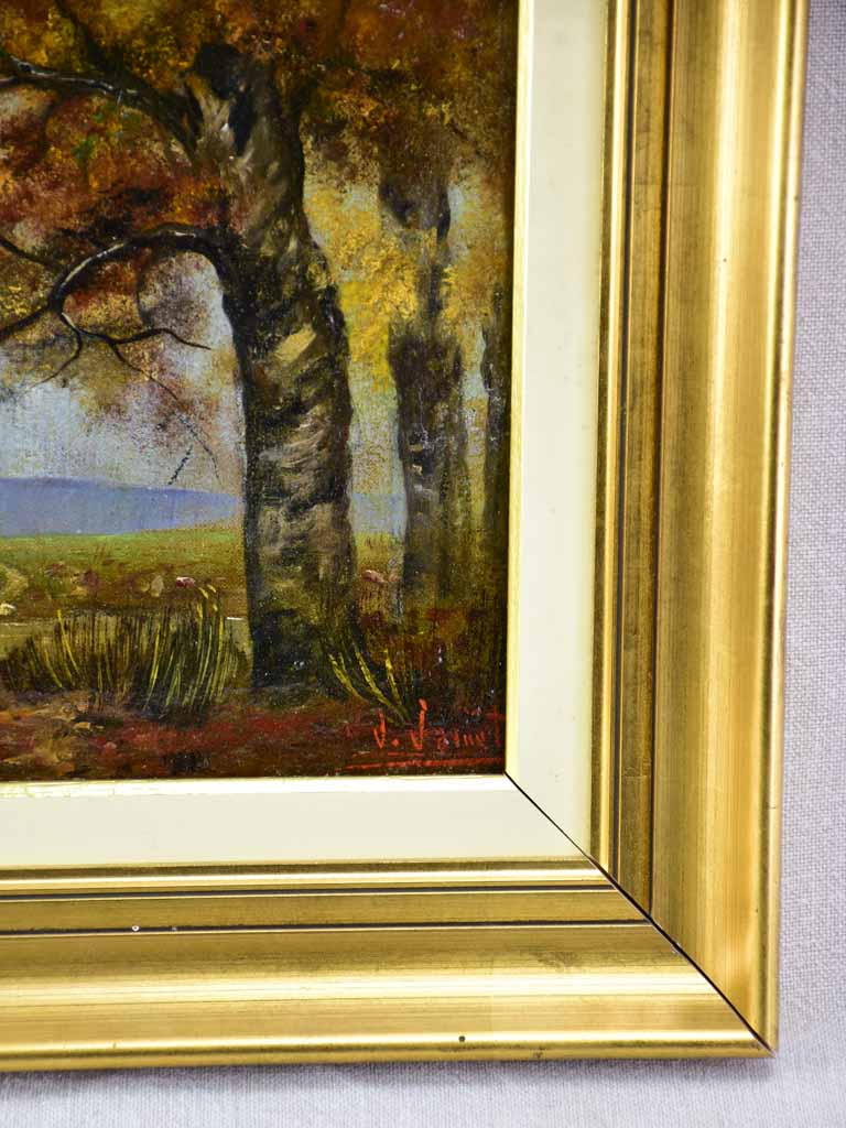 Rustic authentic French landscape artwork