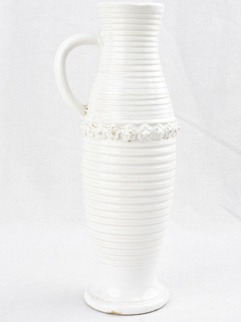 Slender ceramic vase w/ white glaze - Émile Tessier