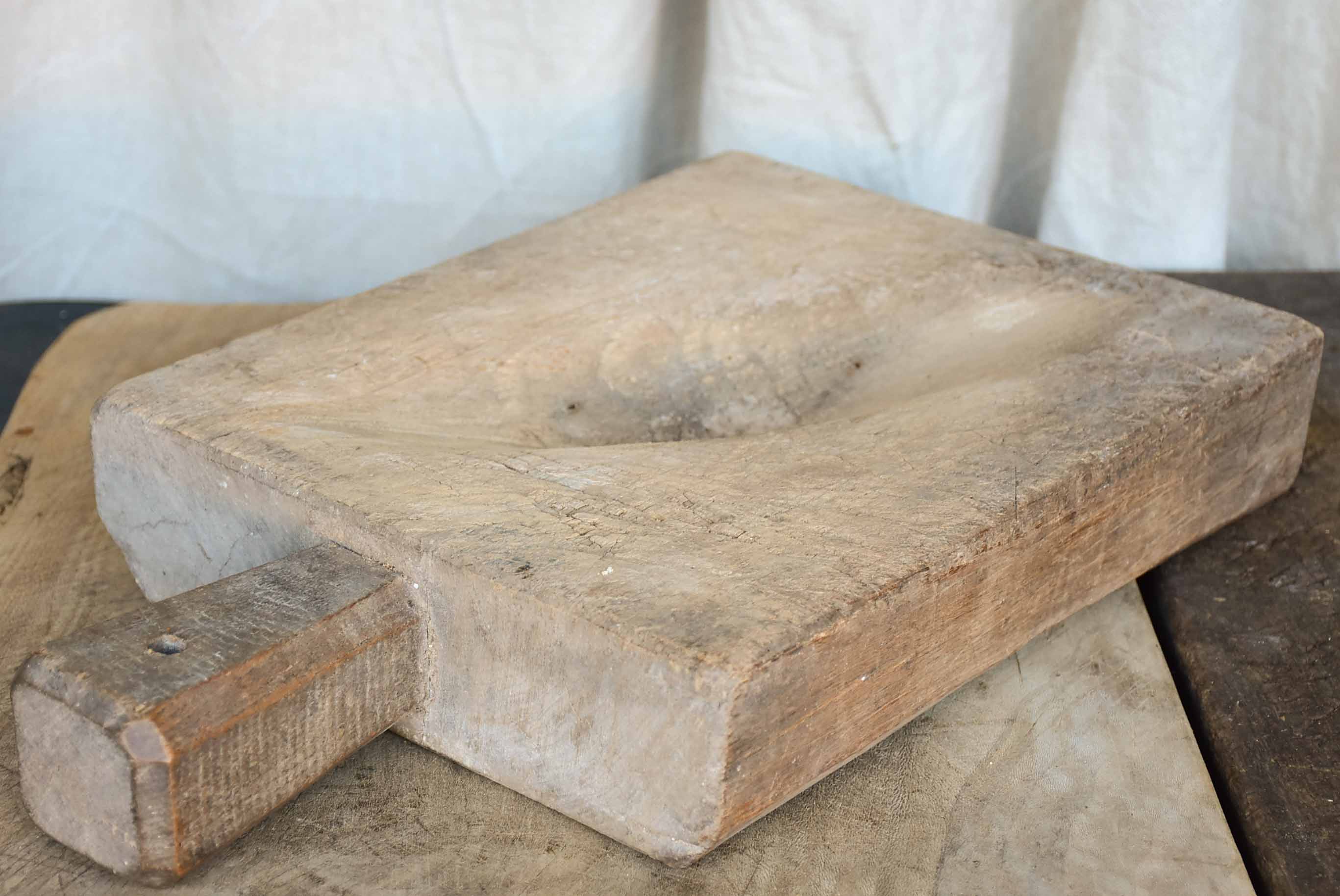 Very chunky antique French cutting board 18”