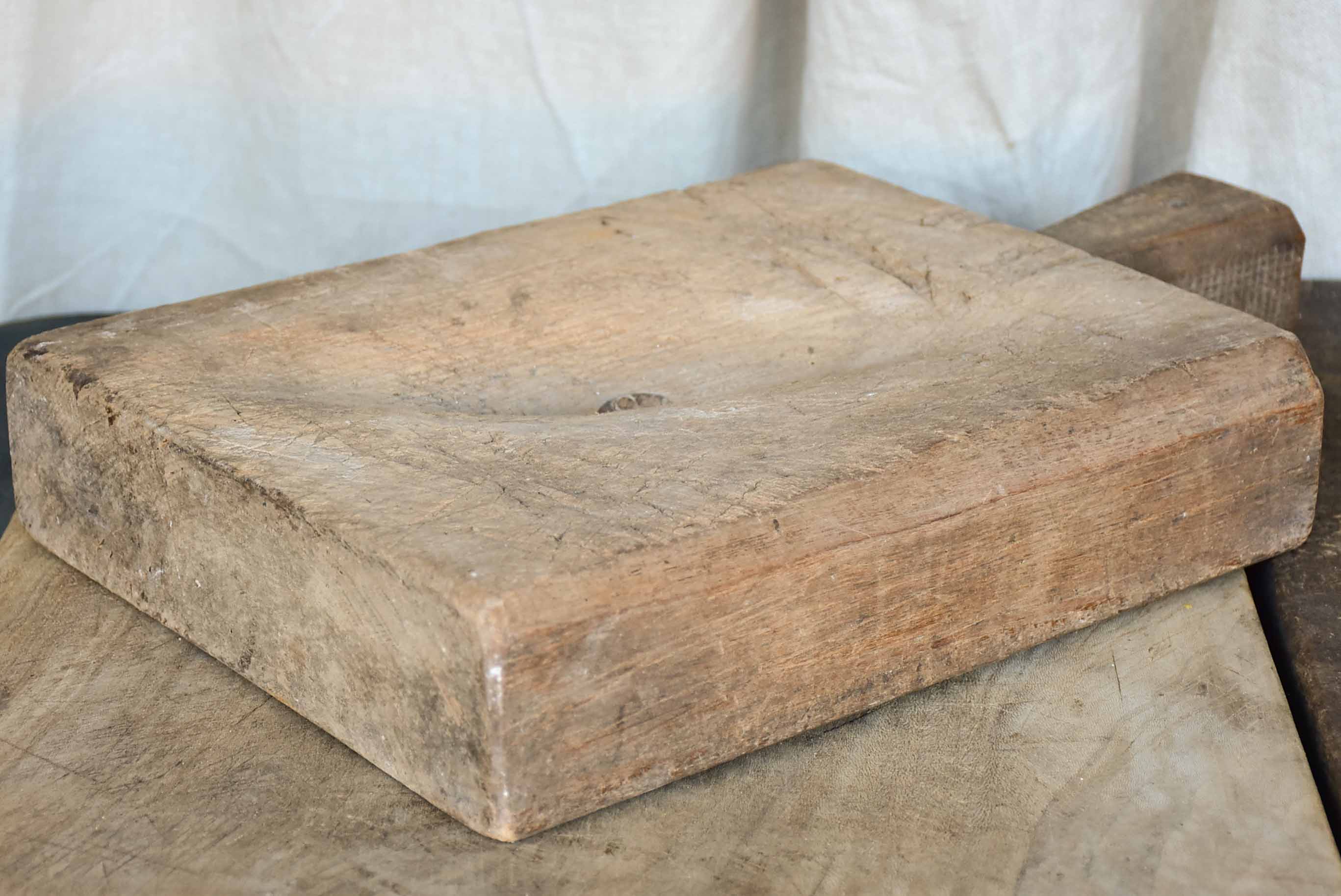 Very chunky antique French cutting board 18”