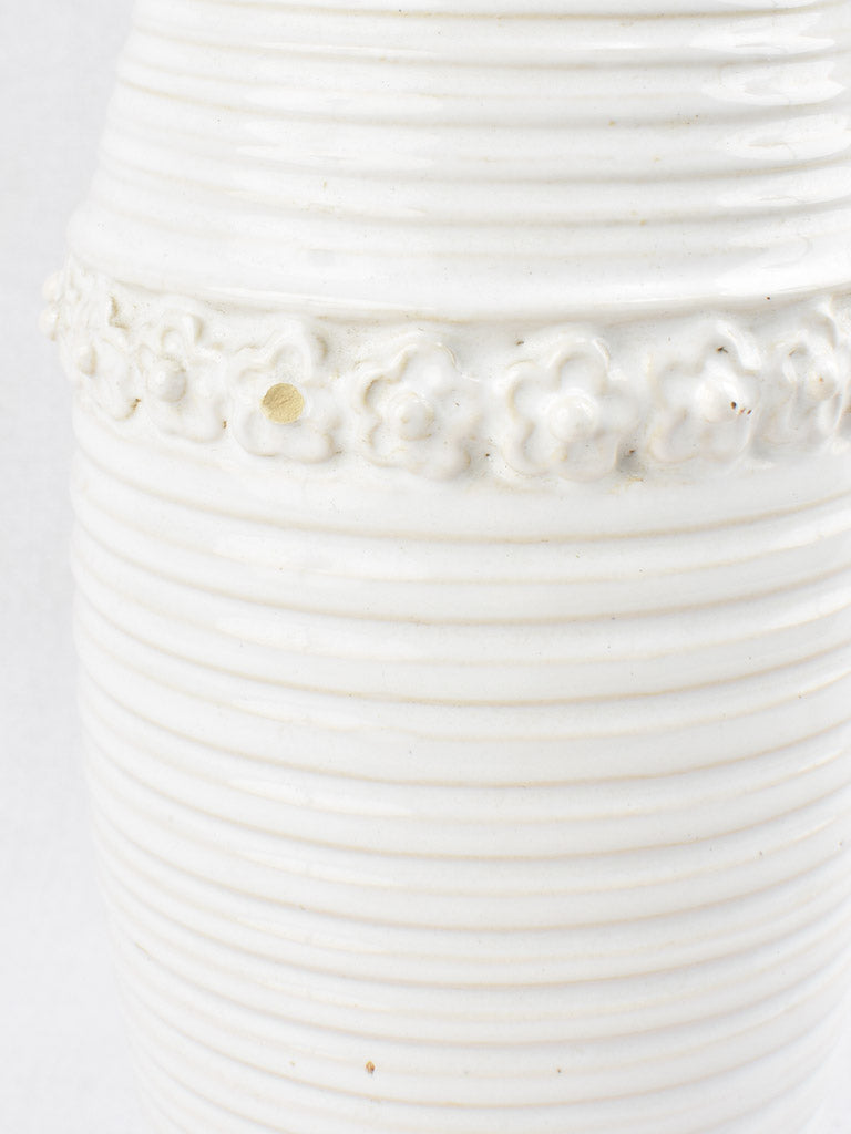 Slender ceramic vase w/ white glaze - Émile Tessier