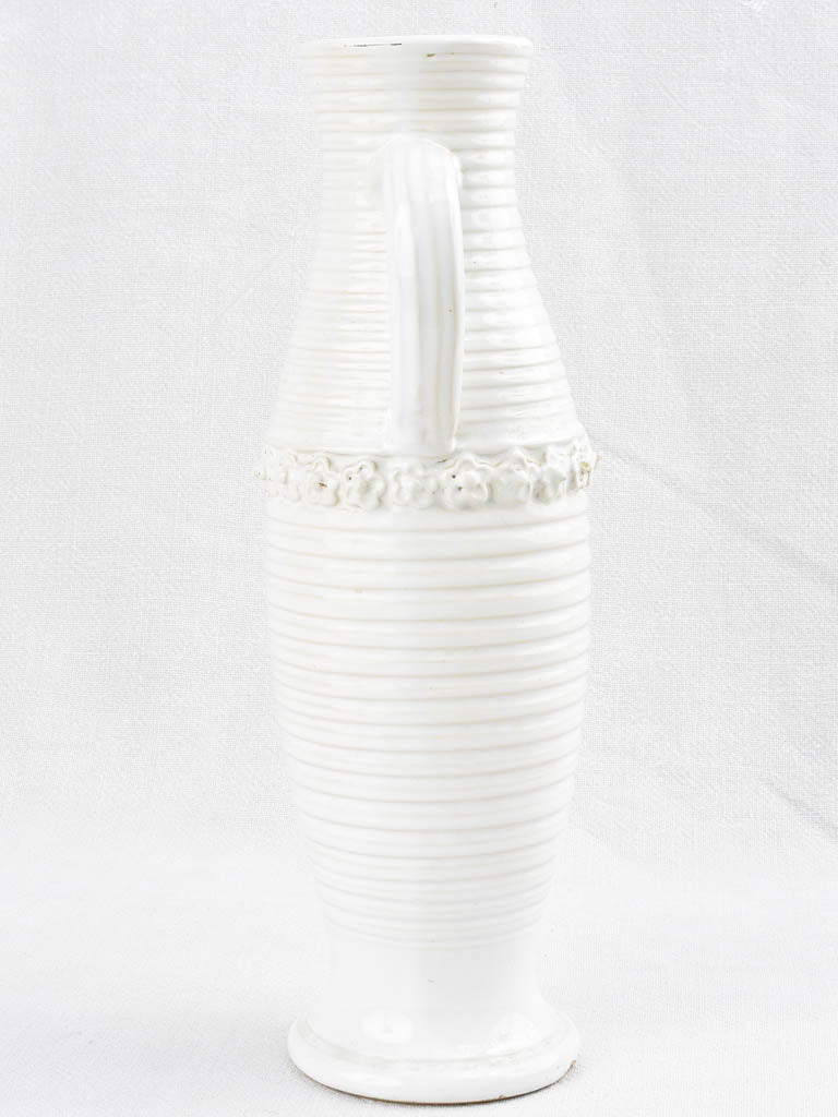 Slender ceramic vase w/ white glaze - Émile Tessier