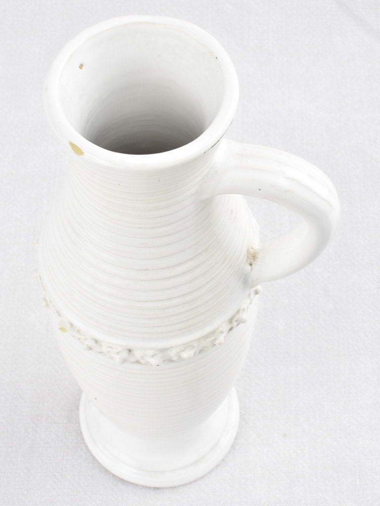 Slender ceramic vase w/ white glaze - Émile Tessier