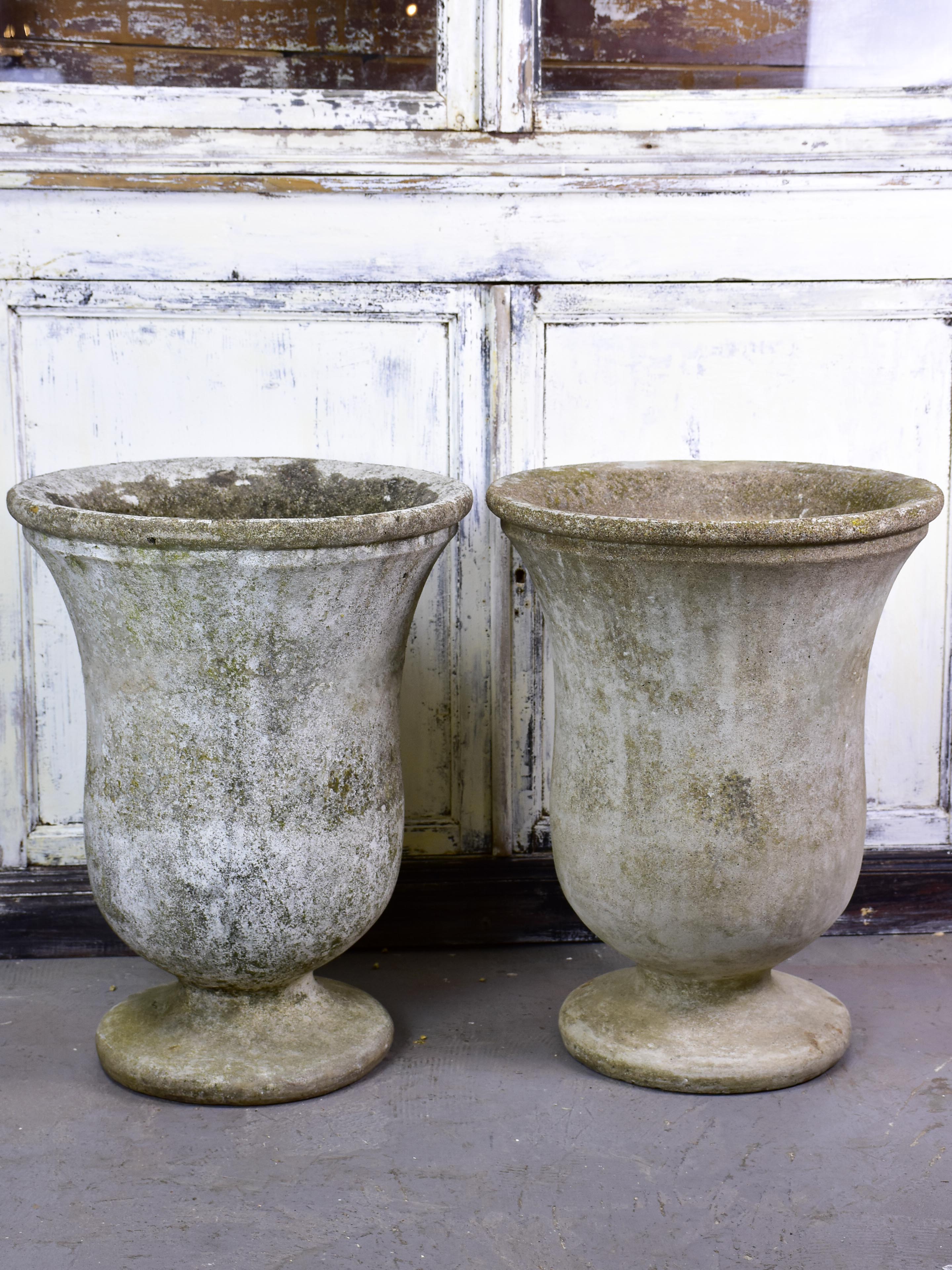 Pair of vintage French garden urns