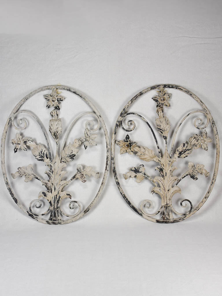 Pair of wrought iron wall decorations 20½" x 26½"