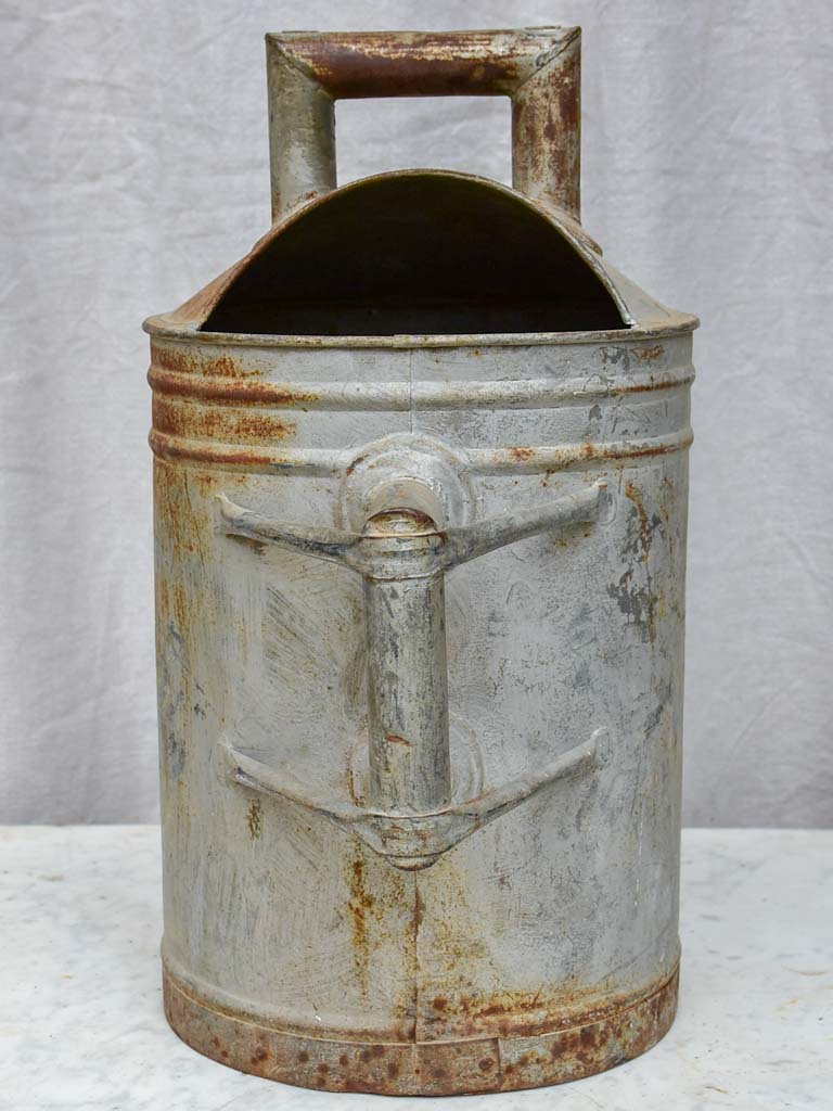 Rustic antique French watering can - zinc