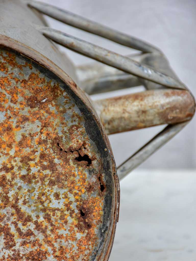 Rustic antique French watering can - zinc