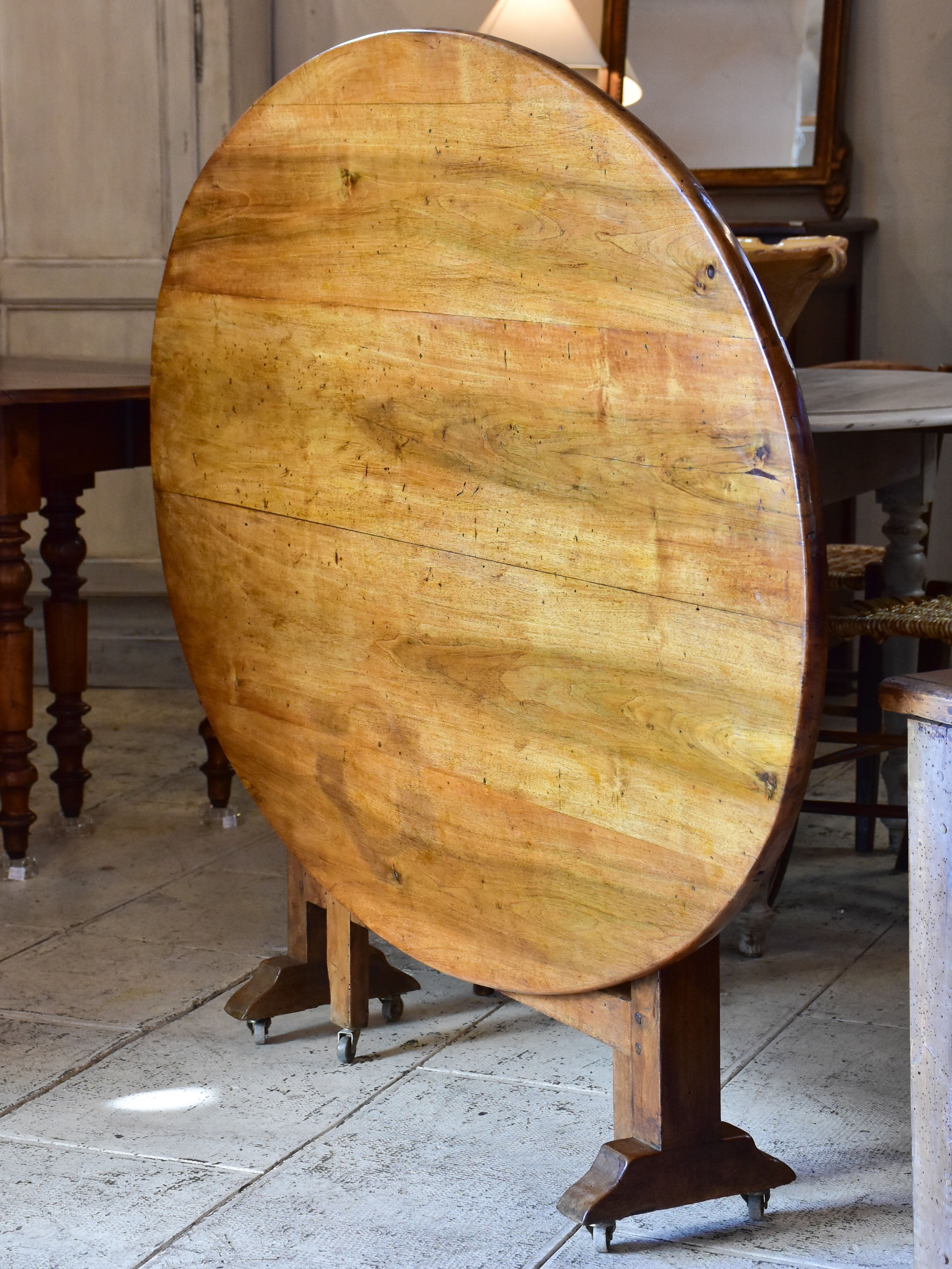 Antique French oval vigneron table