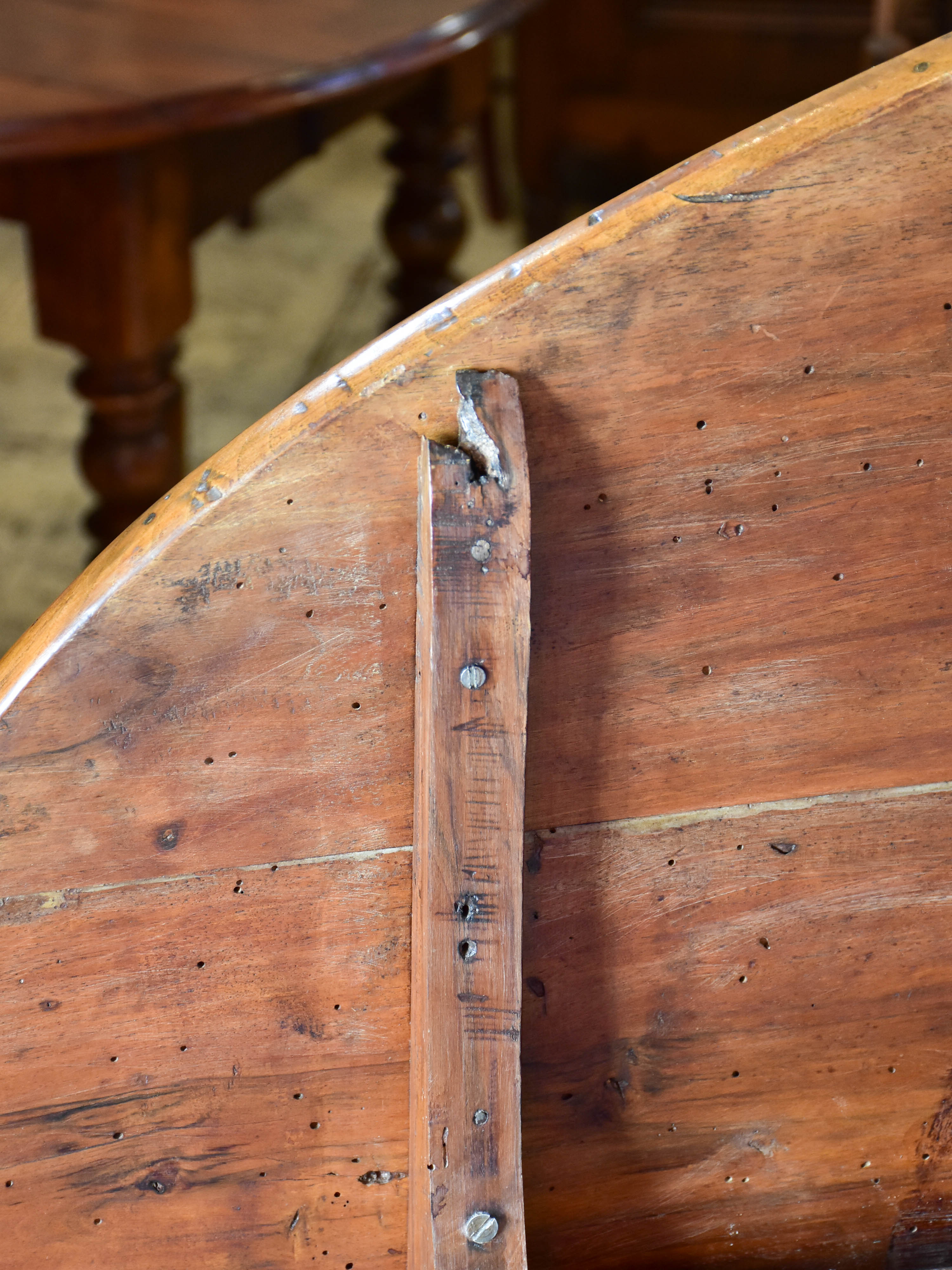 Antique French oval vigneron table