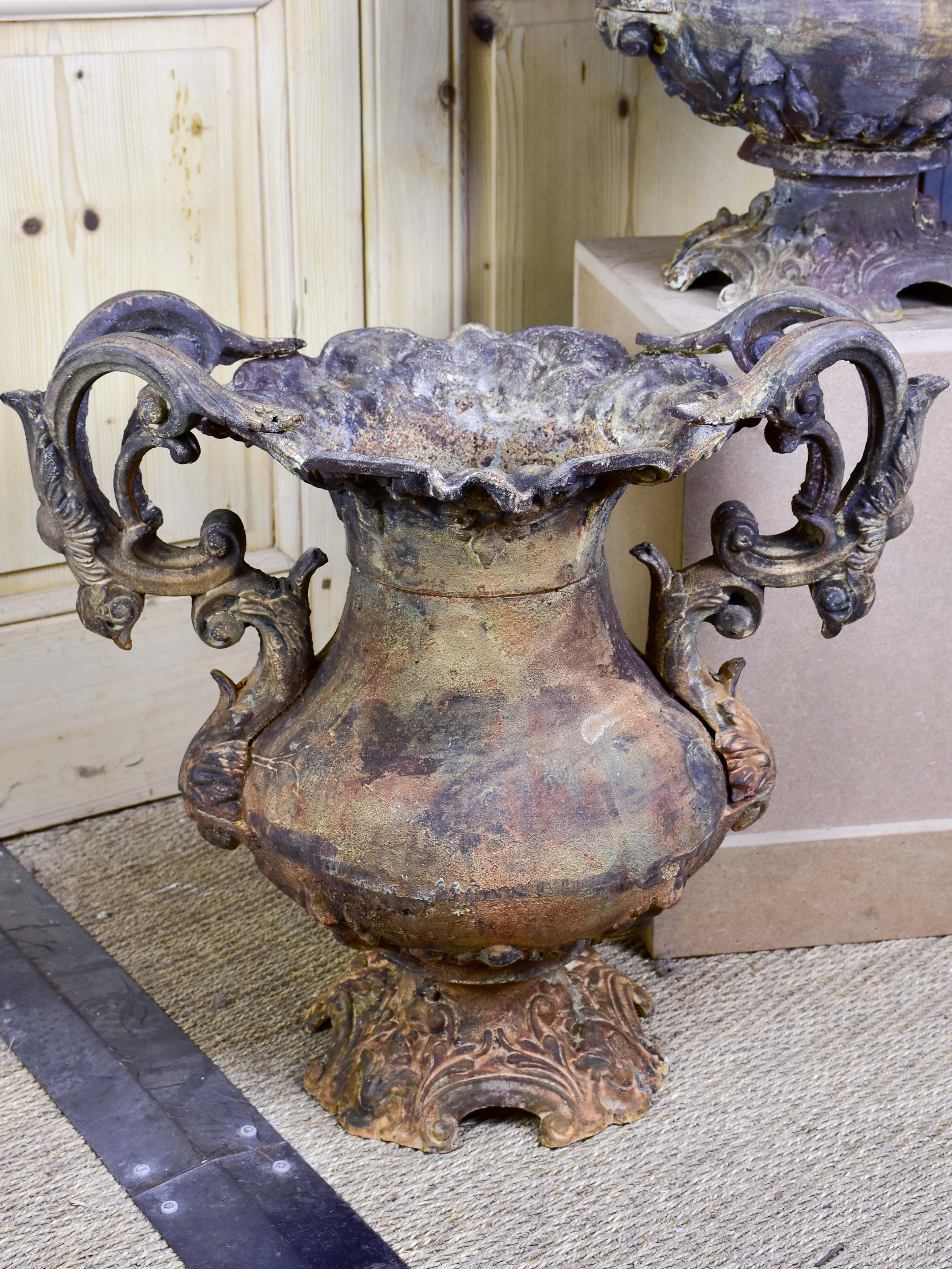 Pair of early 19th century Parisian garden urns