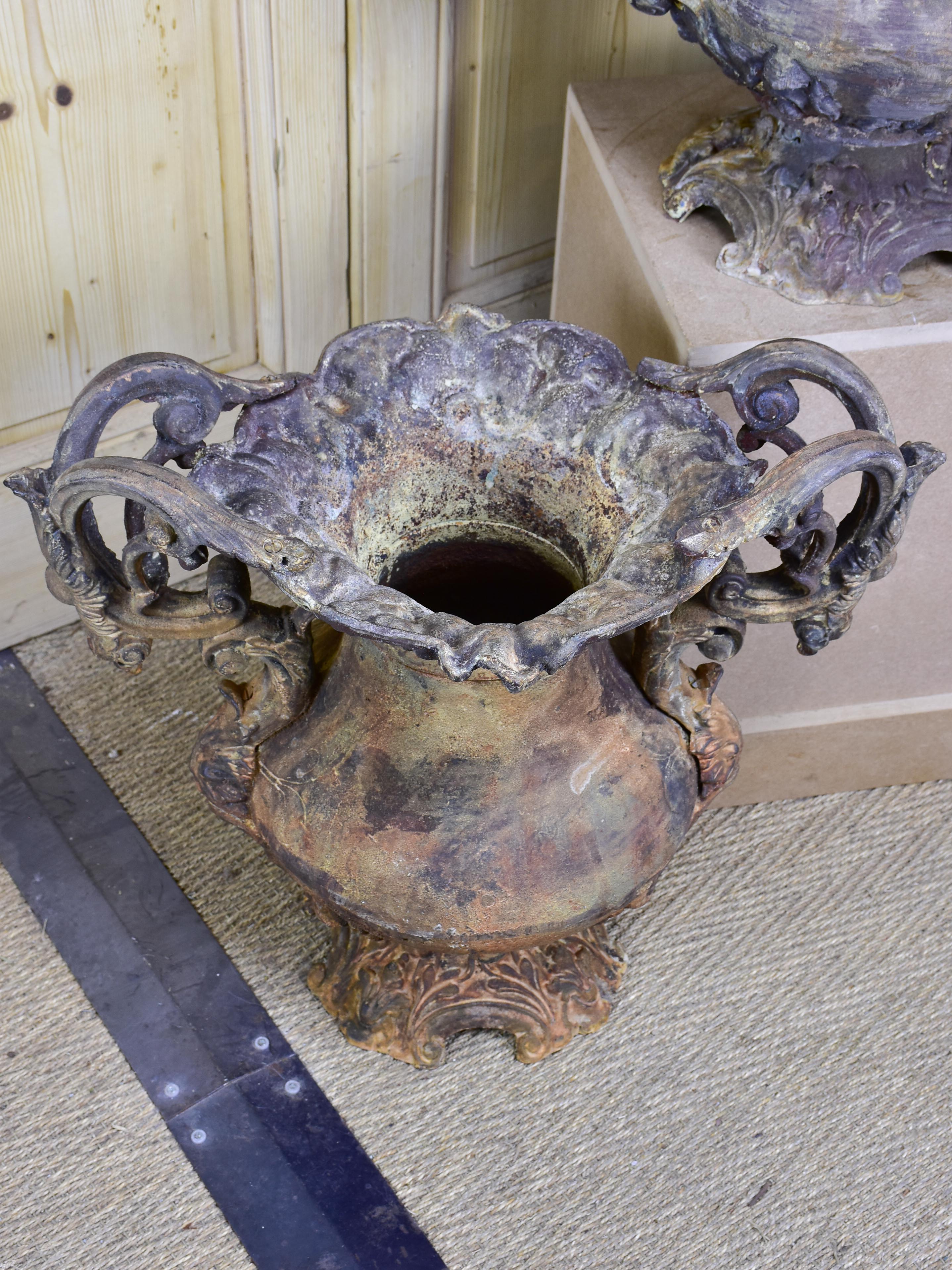 Pair of early 19th century Parisian garden urns