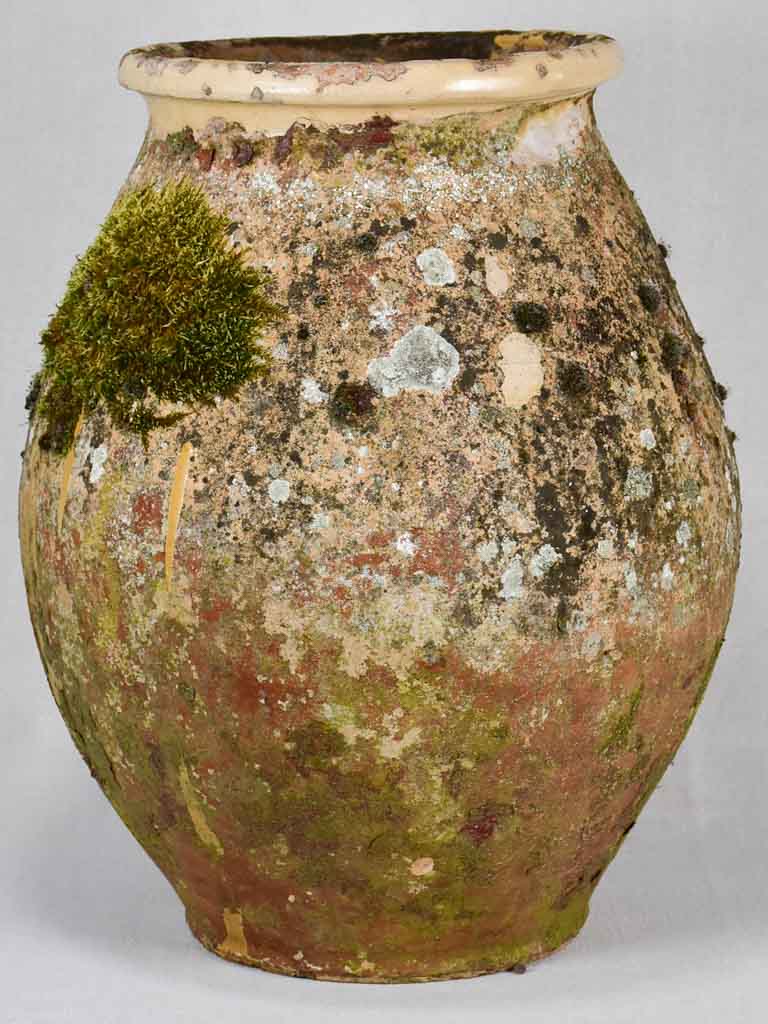 19th-century weathered Biot olive jar 20¾"