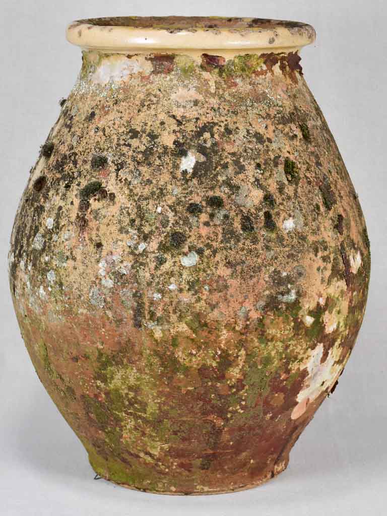 19th-century weathered Biot olive jar 20¾"