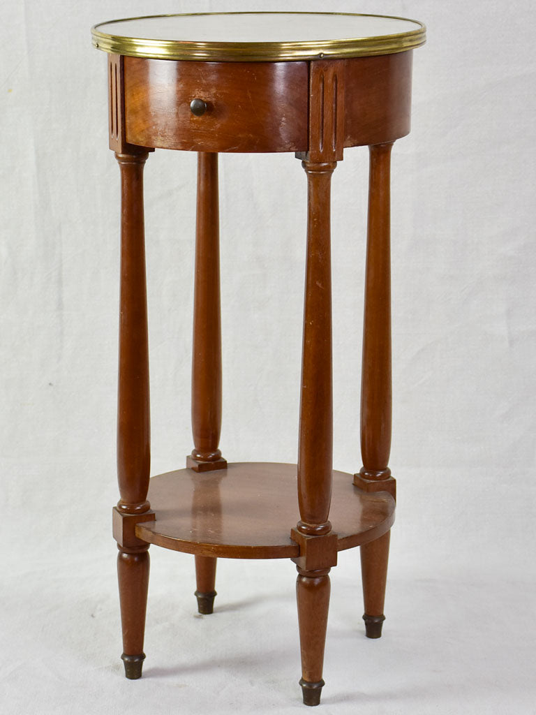 Late 19th Century French round side table with marble top 28" x 13¾"