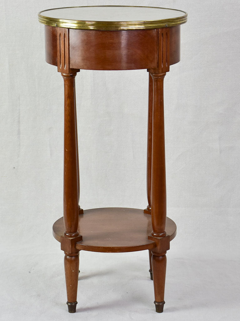 Late 19th Century French round side table with marble top 28" x 13¾"