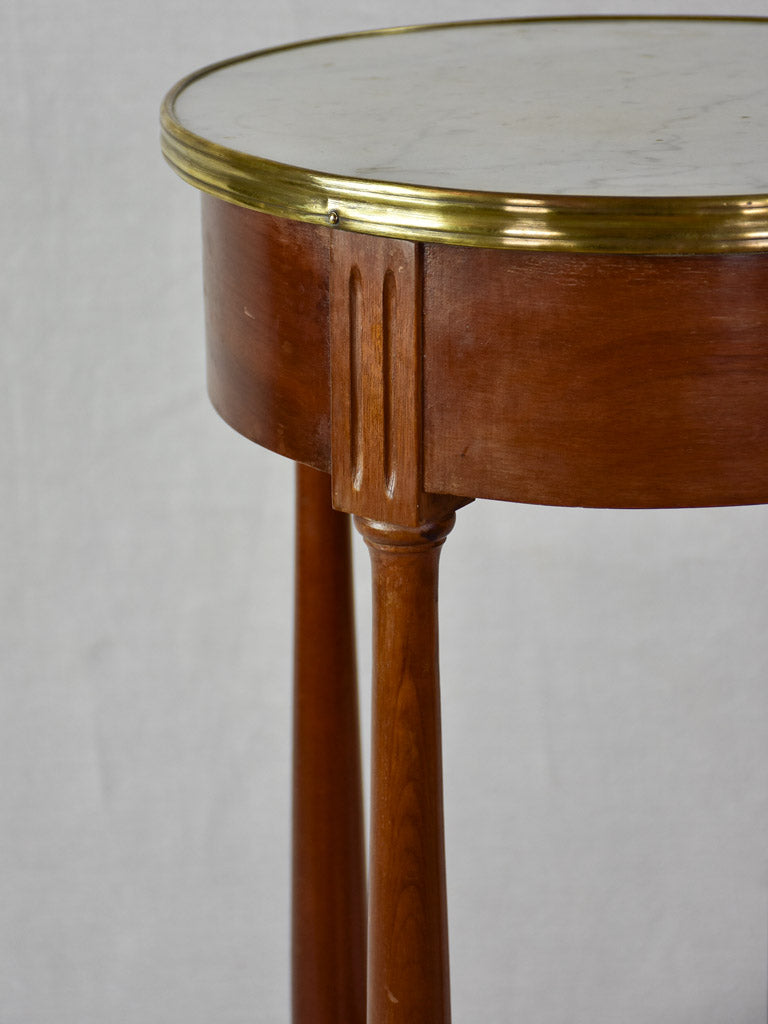 Late 19th Century French round side table with marble top 28" x 13¾"