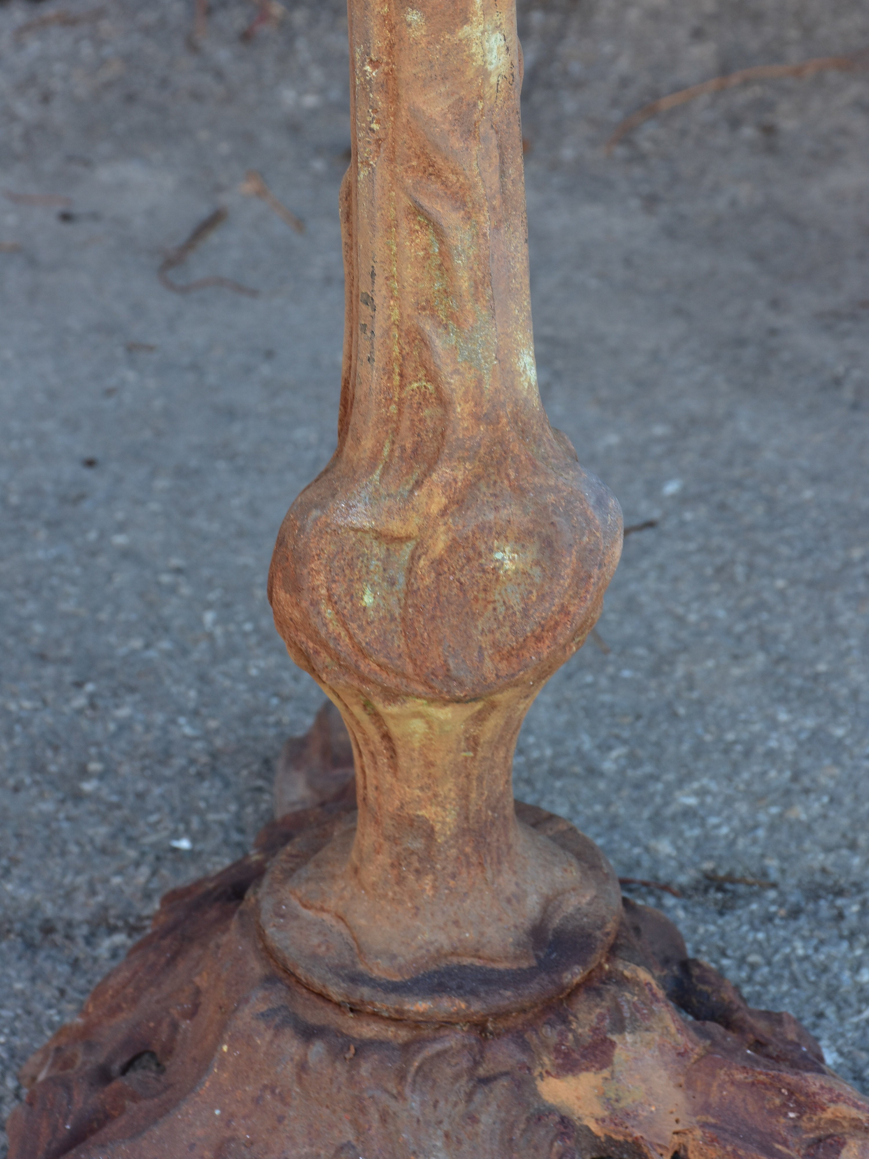 Antique French bistro table with marble top