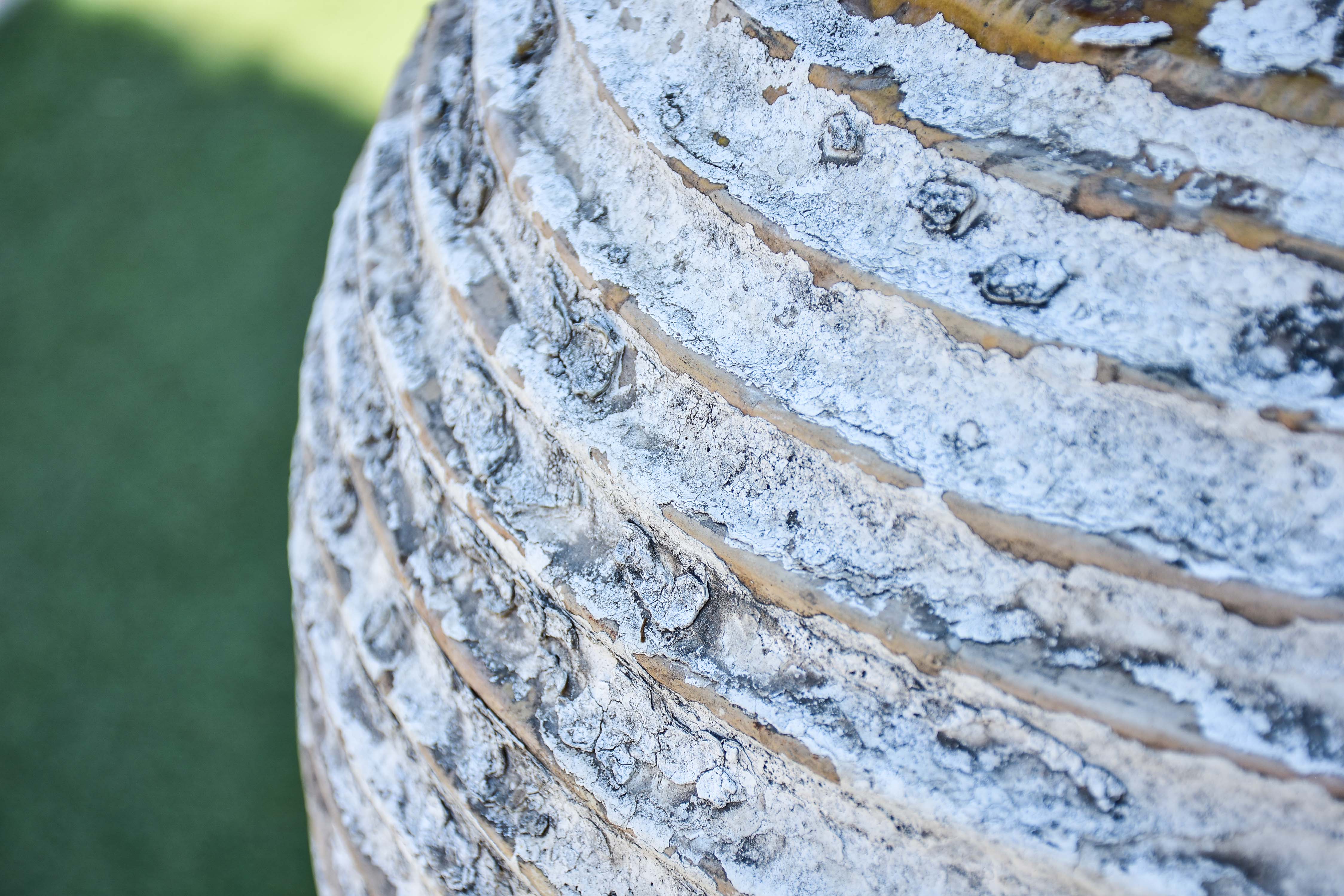 19th century Greek oil jar with white patina