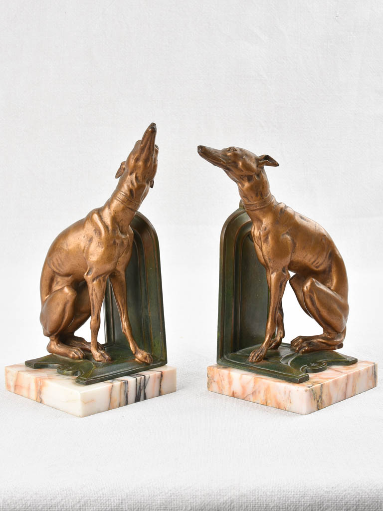 Pair of vintage bookends - greyhounds 8¼"