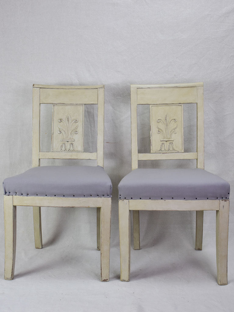 Set of eight early nineteenth-century French dining chairs