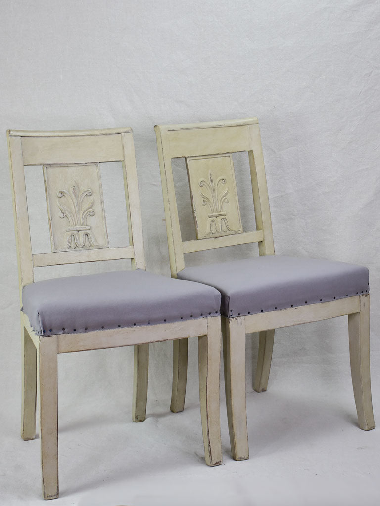 Set of eight early nineteenth-century French dining chairs