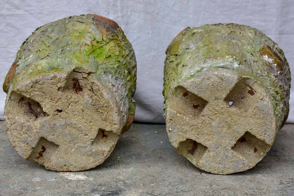 Pair of early 20th Century French faux bois basket planters