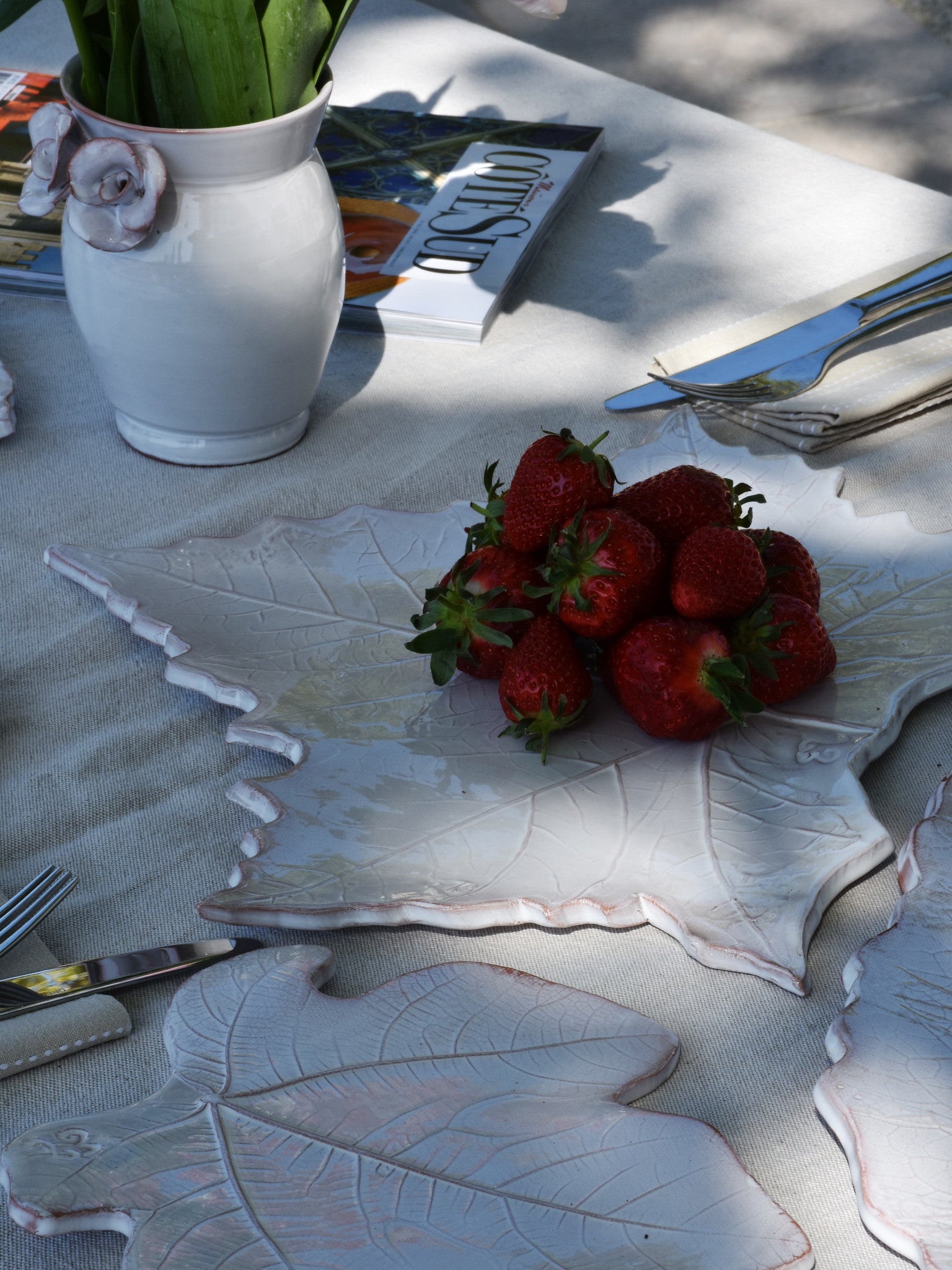 Handmade Provencal Plane Tree Leaf Platter