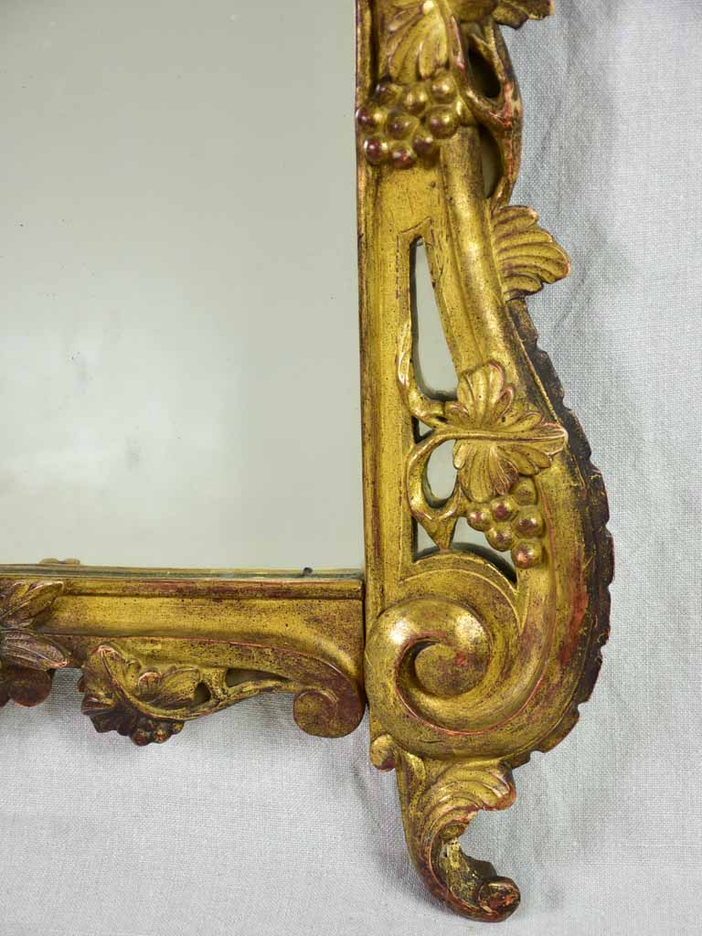 Provençal mirror decorated with grape vines and roses. 1940s. 26½" x 41"