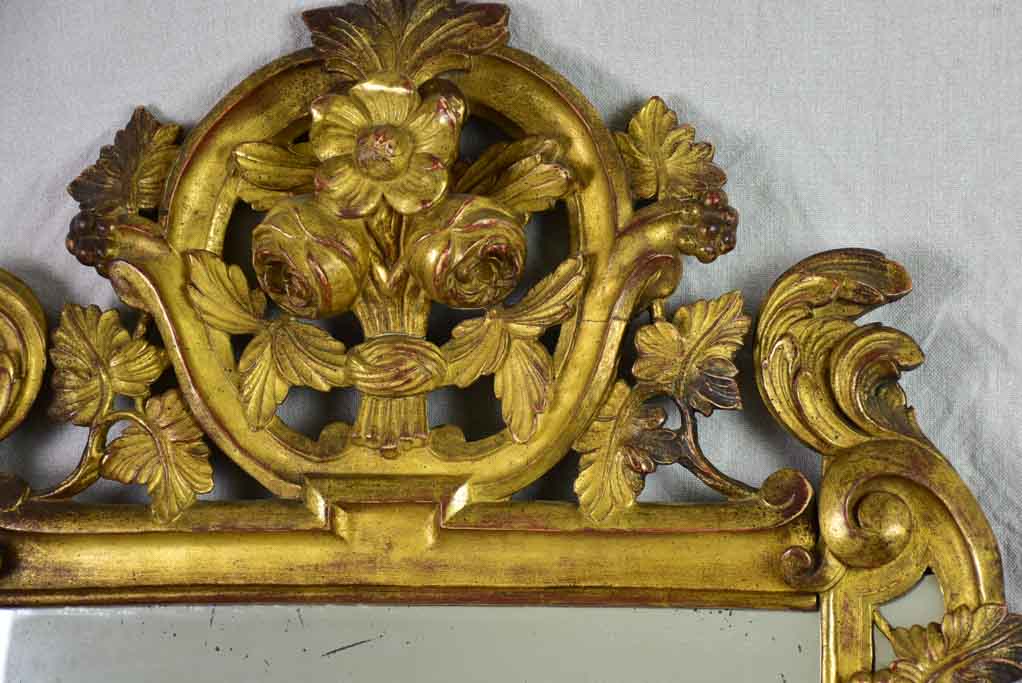 Provençal mirror decorated with grape vines and roses. 1940s. 26½" x 41"