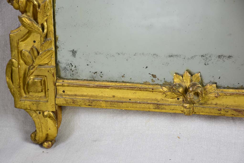 18th Century Louis XVI / Directoire giltwood mirror with birds, olive leaves and roses 26¾ x 41¾""