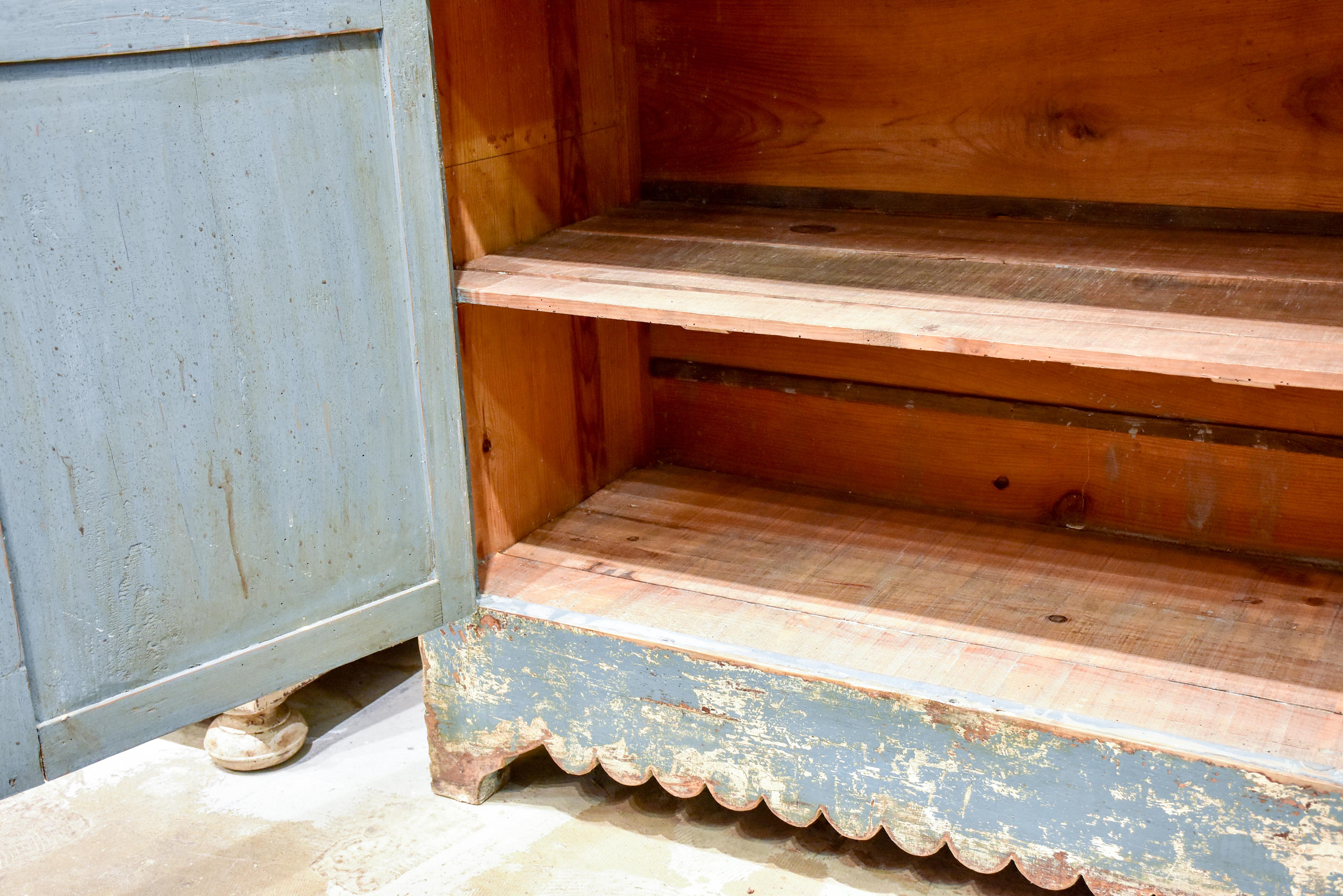 Pair of French buffets with blue patina