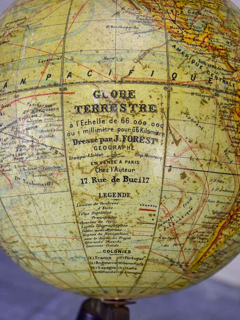 Napoleon III 19th Century French world globe