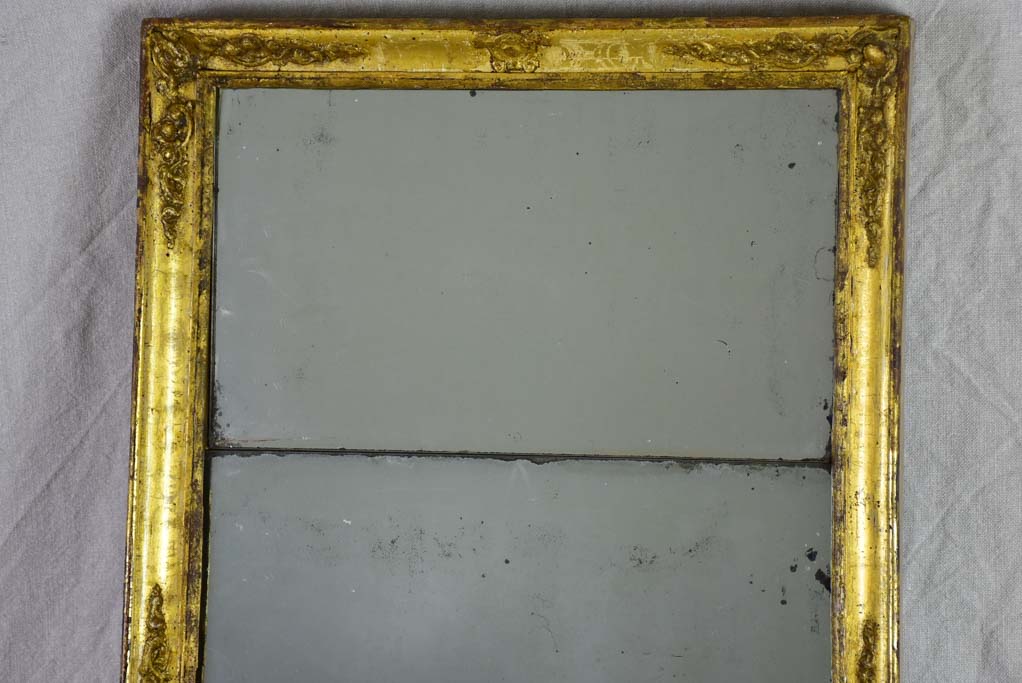 Late 18th-century rectangular French mirror with two mirror panes 52¾" x 18½"