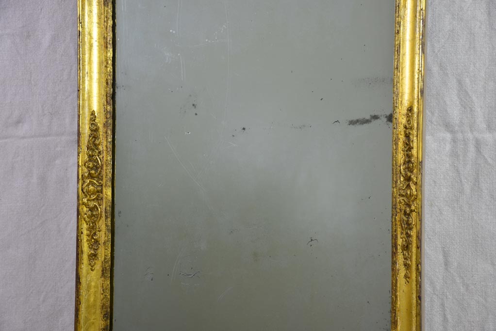 Late 18th-century rectangular French mirror with two mirror panes 52¾" x 18½"