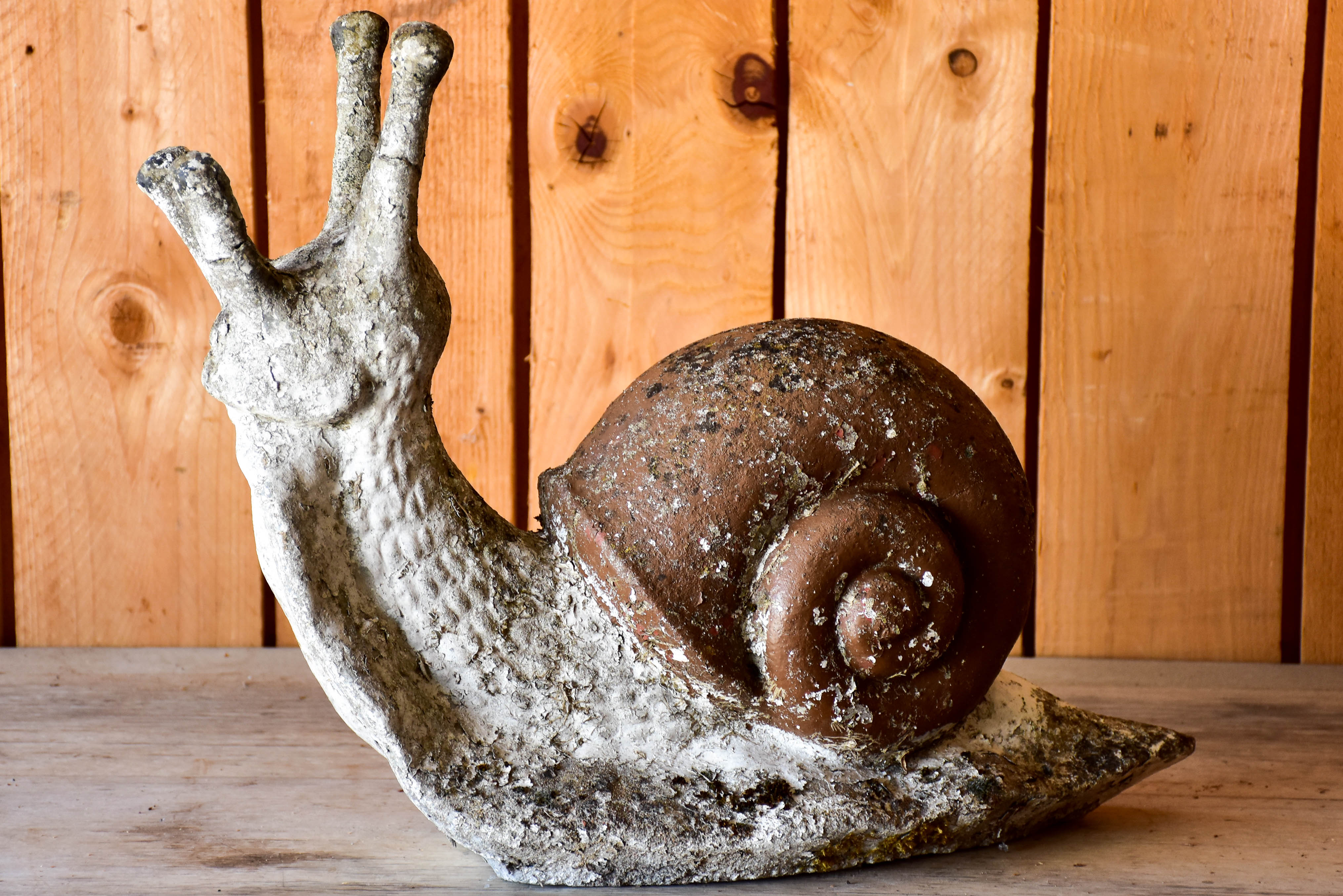 Antique French snail garden sculpture