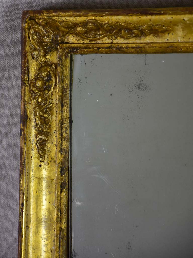 Late 18th-century rectangular French mirror with two mirror panes 52¾" x 18½"