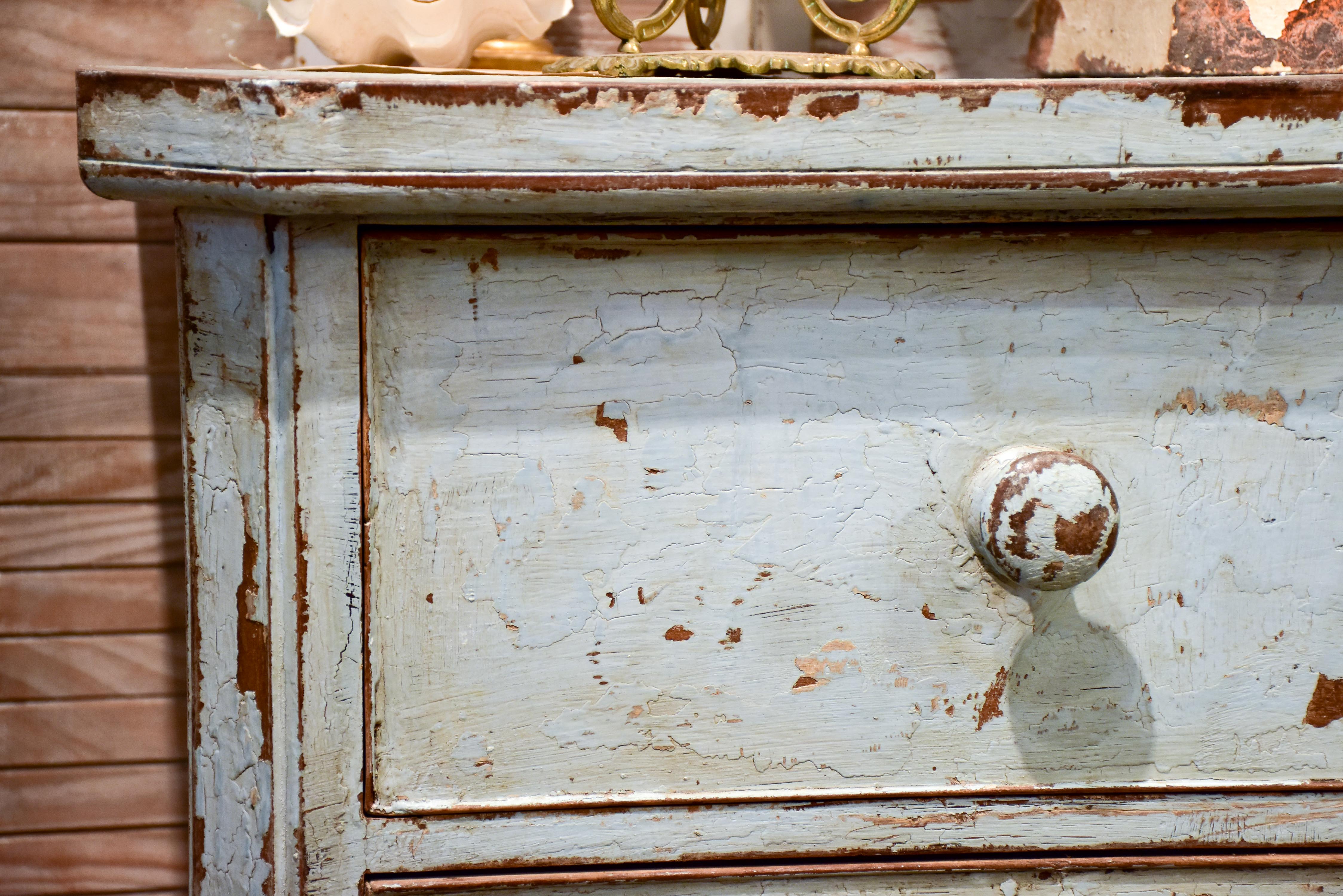 Late 19th century French commode with blue patina