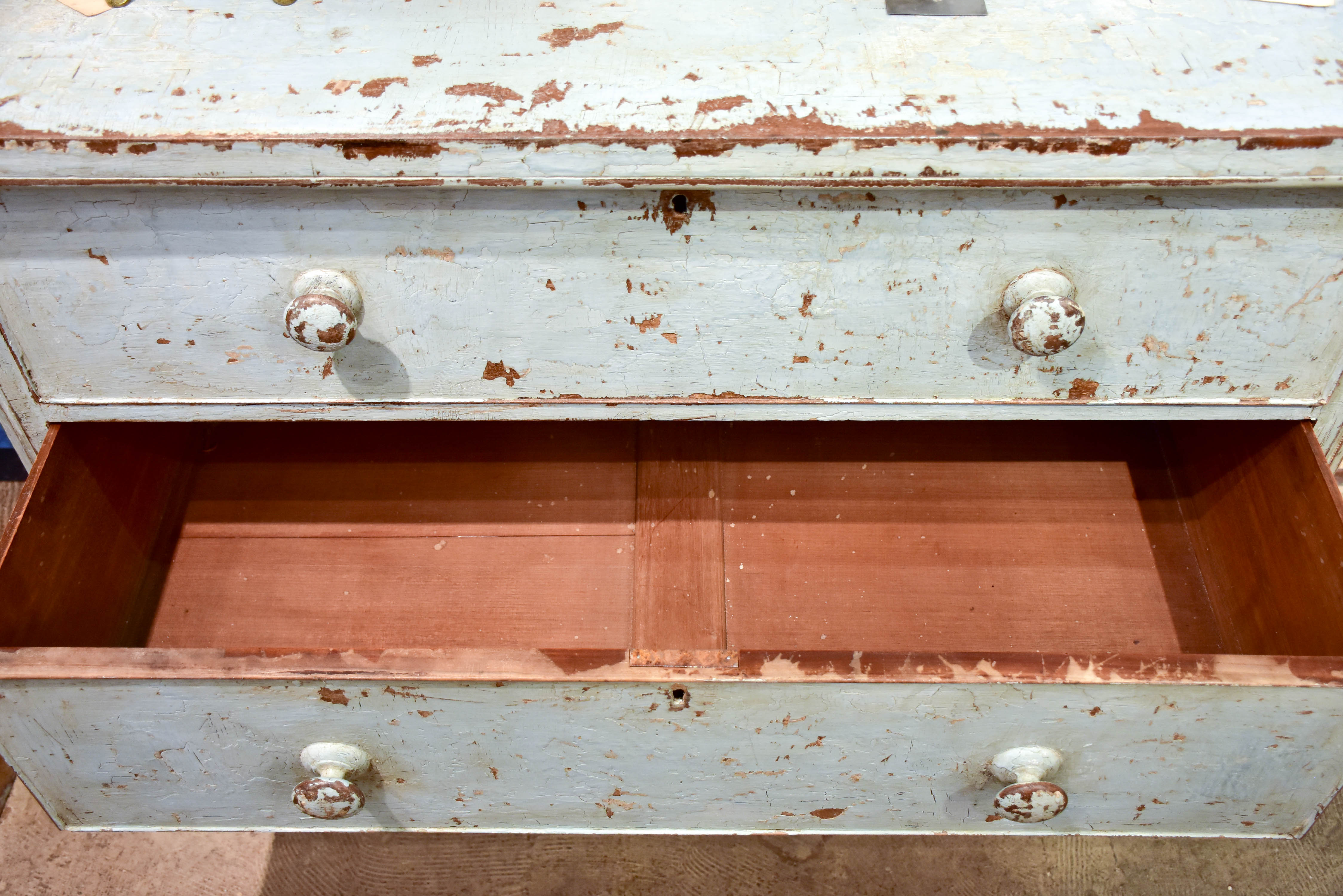 Late 19th century French commode with blue patina