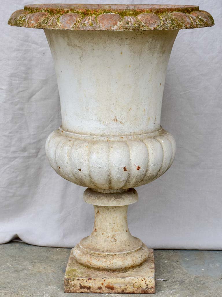 Extra large antique French cast iron Medici urn 31½"