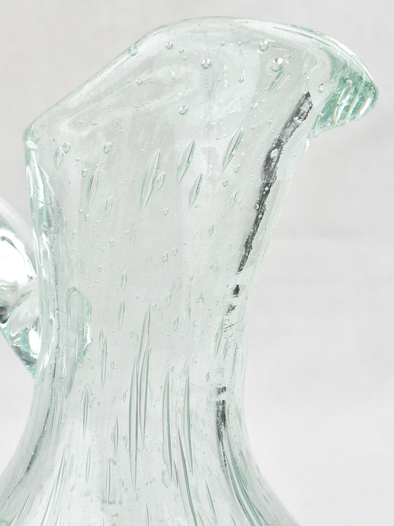 Vintage blown glass pitcher from Biot 12¼"