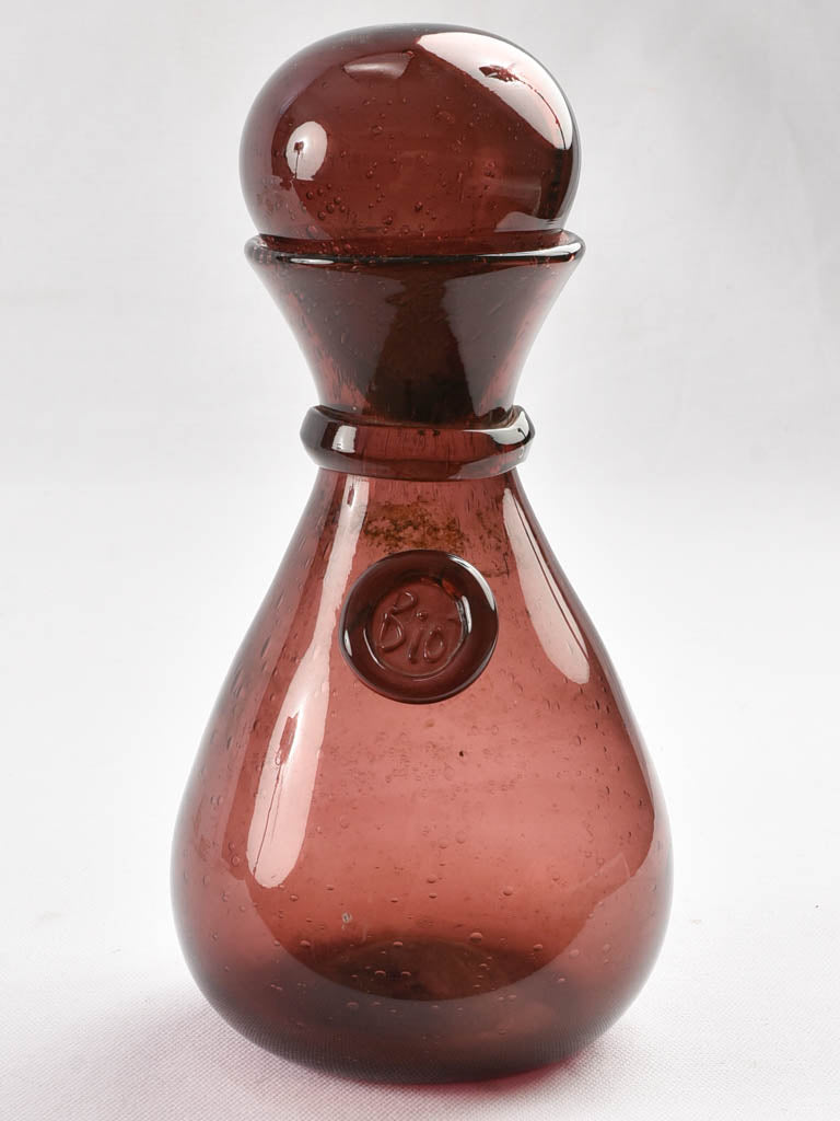 Unique Lidded Biot Glass Carafe