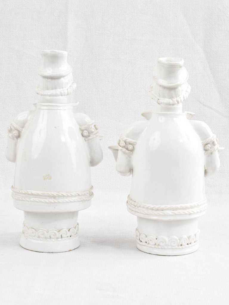 Pair of vintage candle holders in the shape of men - Émile Tessier