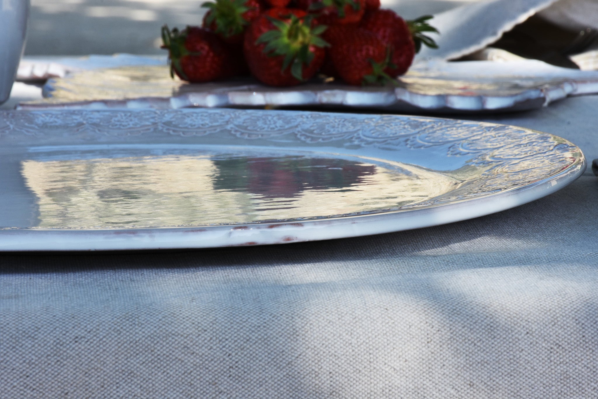 Bespoke Large Floral Provence Pottery Platter