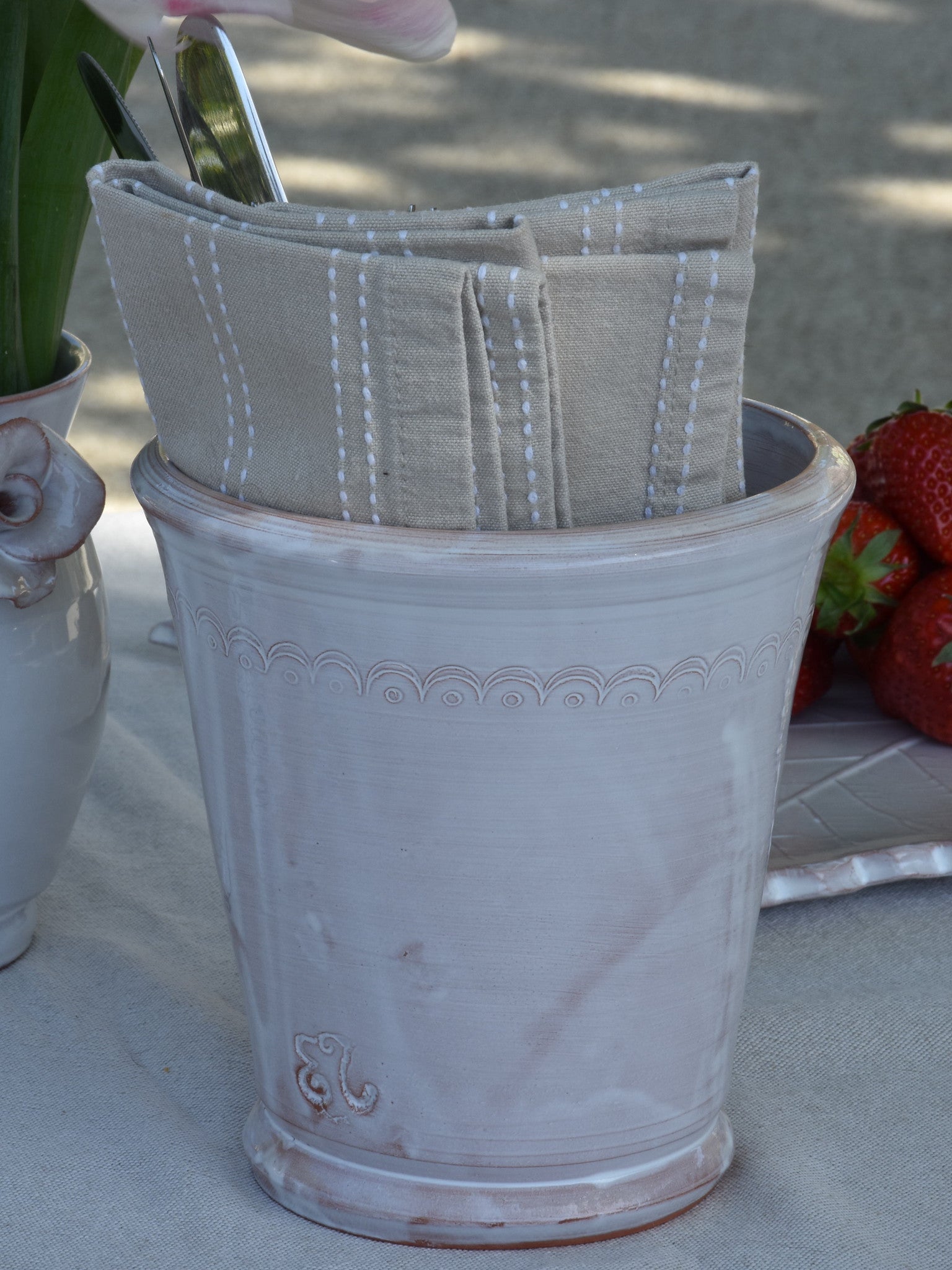 Custom-made Ceramic Lavender Utensil Pot