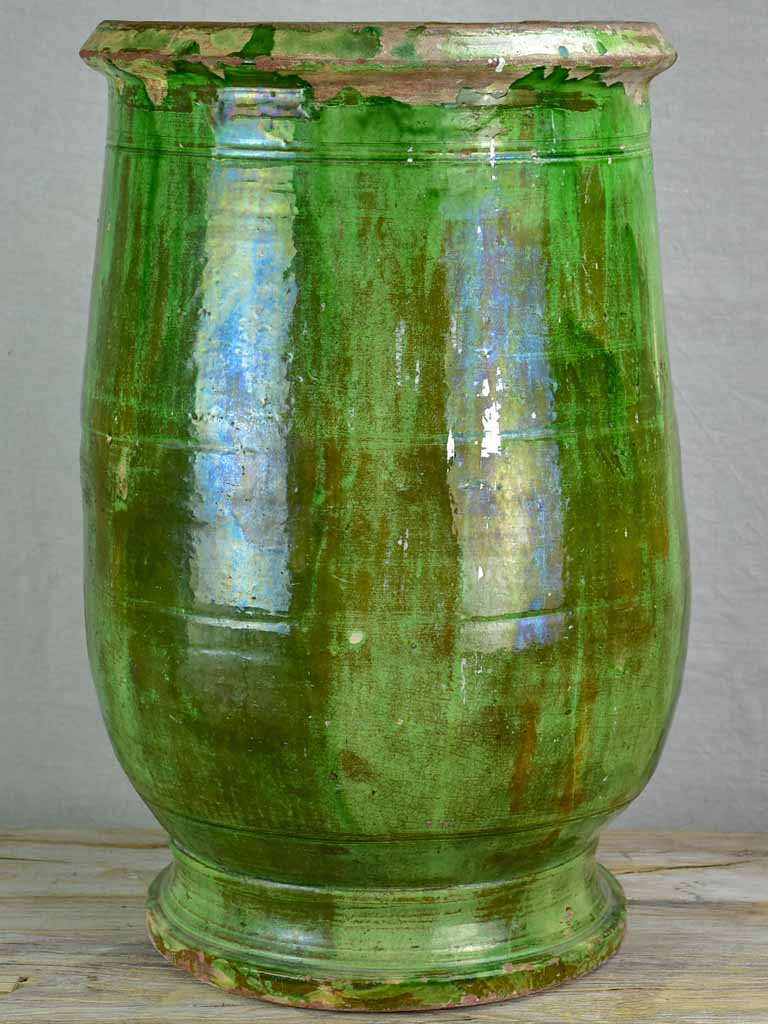 19th Century Anduze olive jar with green glaze 24¾"