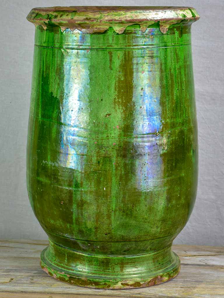 19th Century Anduze olive jar with green glaze 24¾"