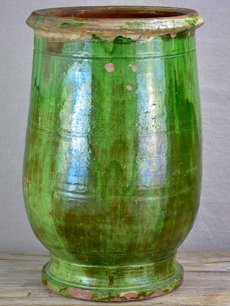 19th Century Anduze olive jar with green glaze 24¾"