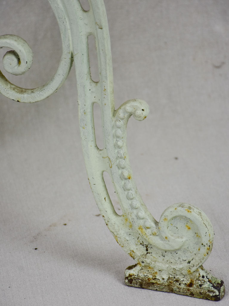 Parisian marble garden table with marble top and cast iron base 21¾" x 28¼"